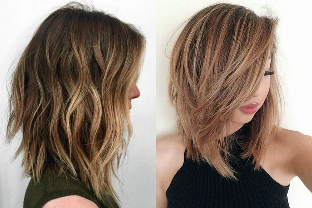 Balayage auf mitteldunklem Haar
