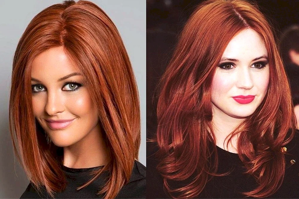 Langer Bob rotes Haar