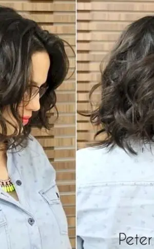 Langer Bob für gewelltes Haar