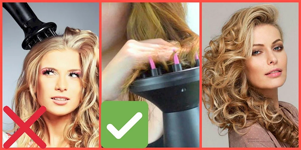 Trocknen Haare mit Diffusor