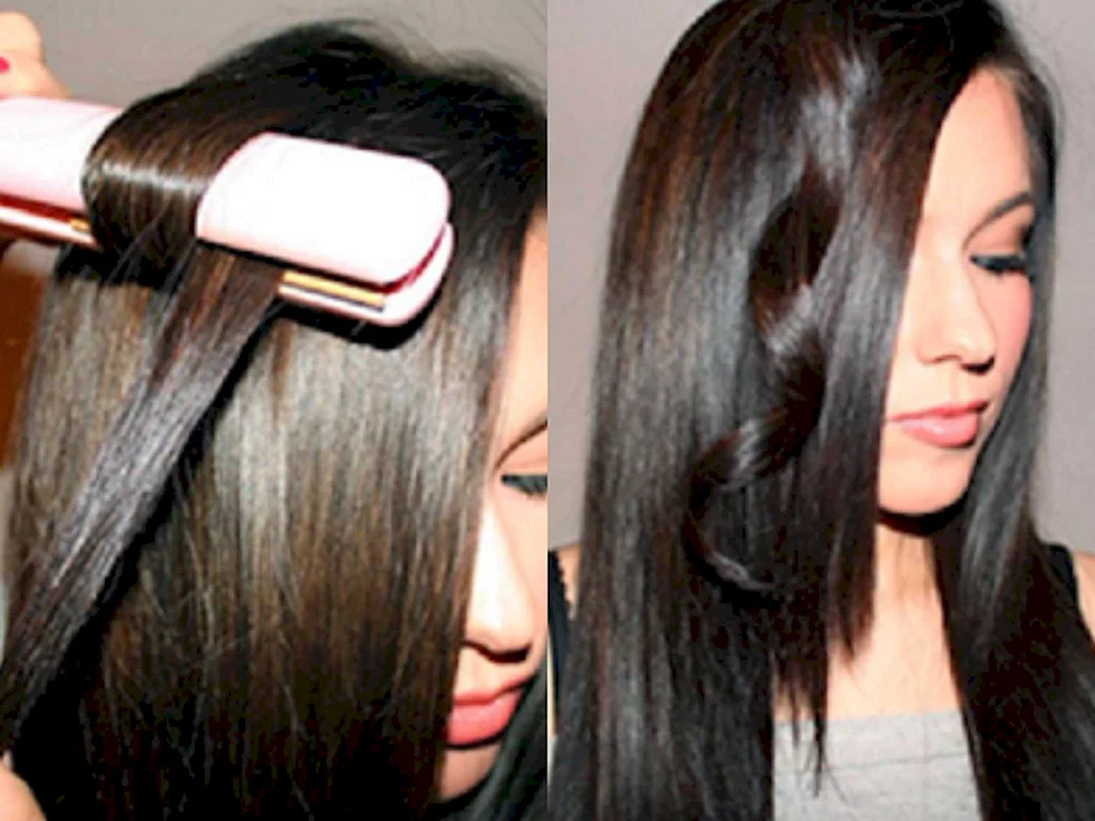 Langer Bob auf geglättetem Haar mit Keratin