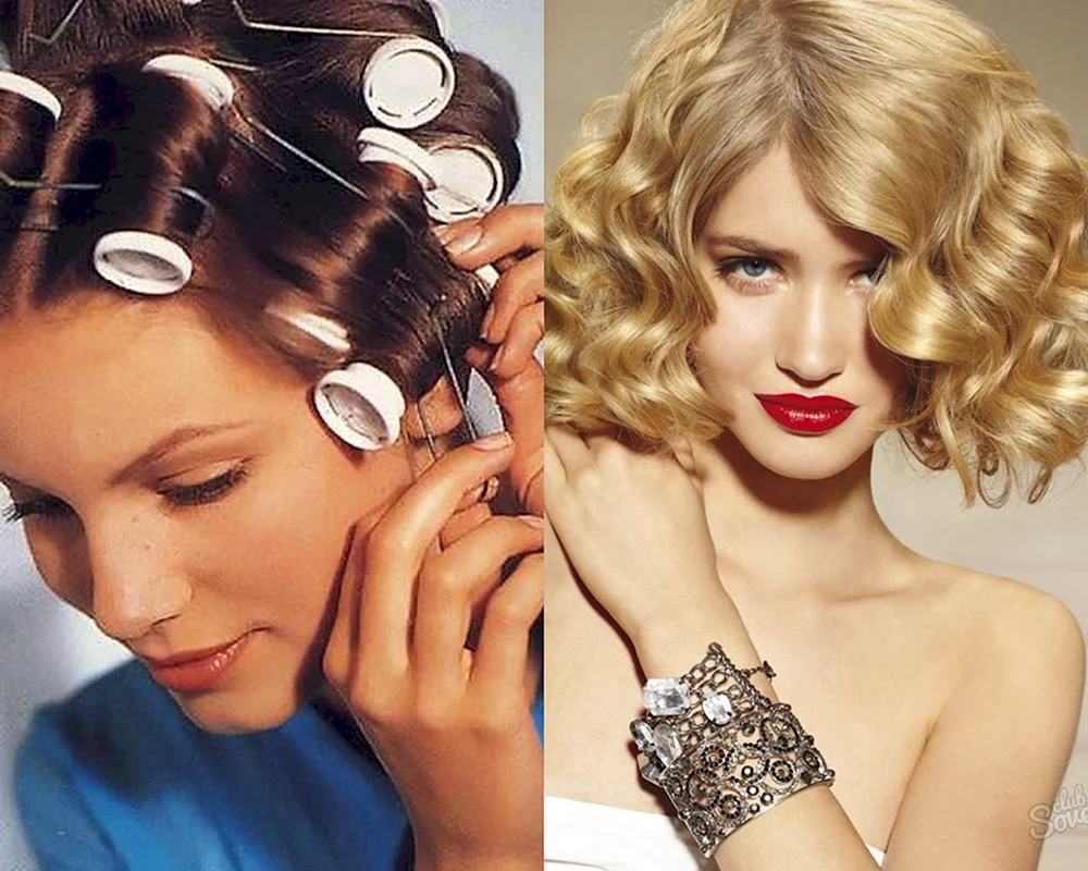 Haarstyling auf Lockenwicklern