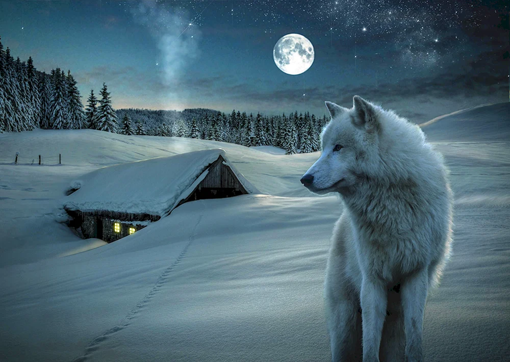 Weißer Wolf