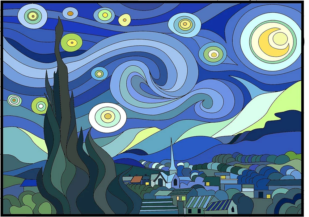 Van Gogh Sternennacht Glasmalerei