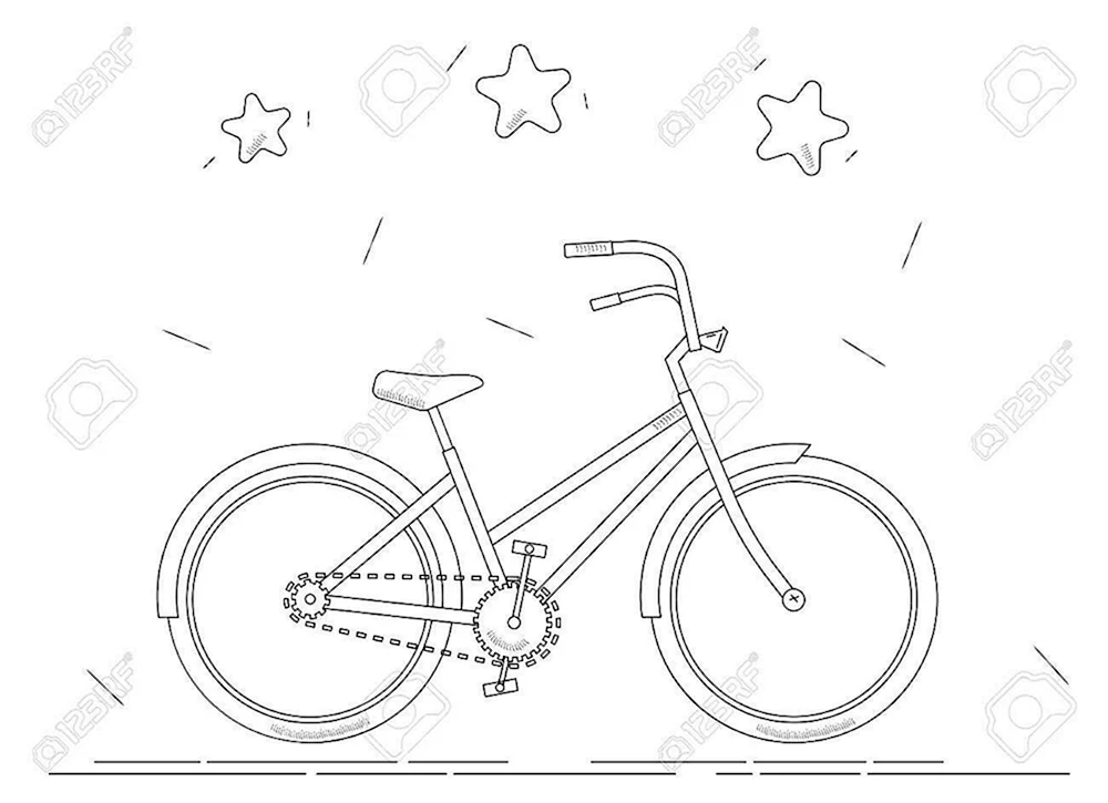 Fahrrad ausmalen für Kinder