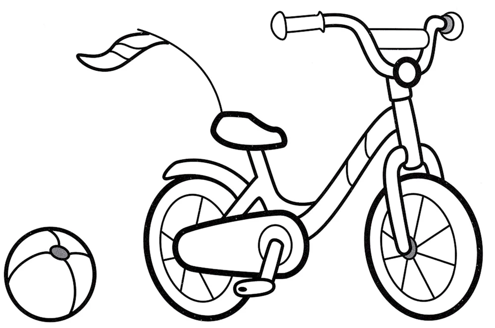 Fahrrad ausmalen für Kinder