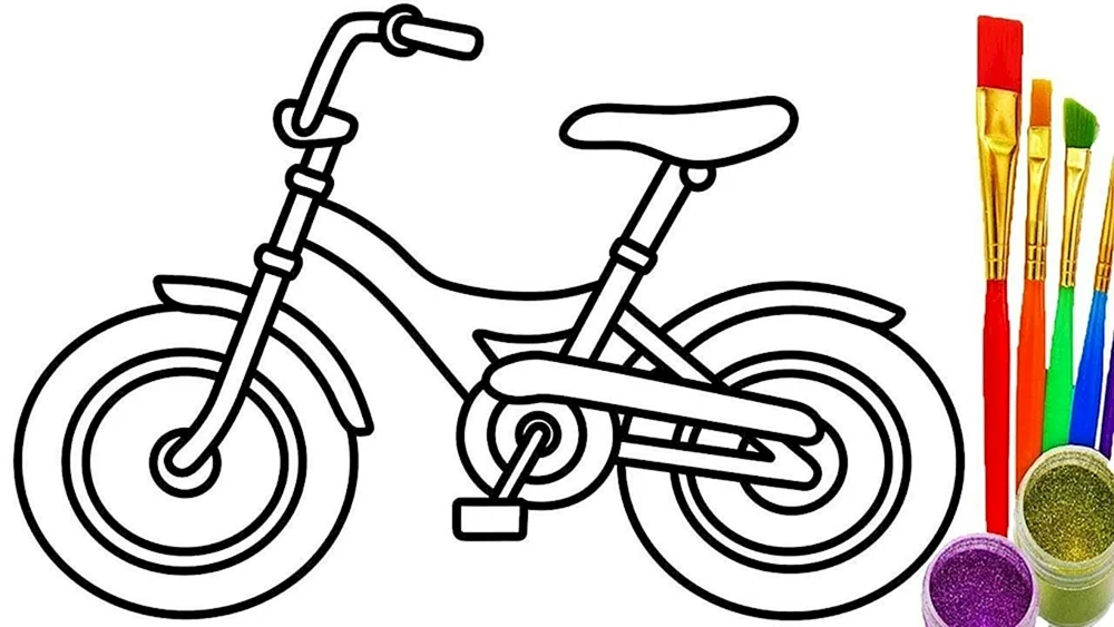 Fahrrad zum Ausmalen Malbuch für Kinder