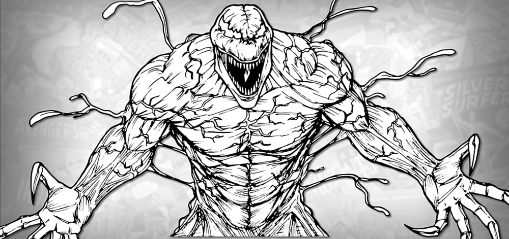 Malbuch von Spider-Man und Venom