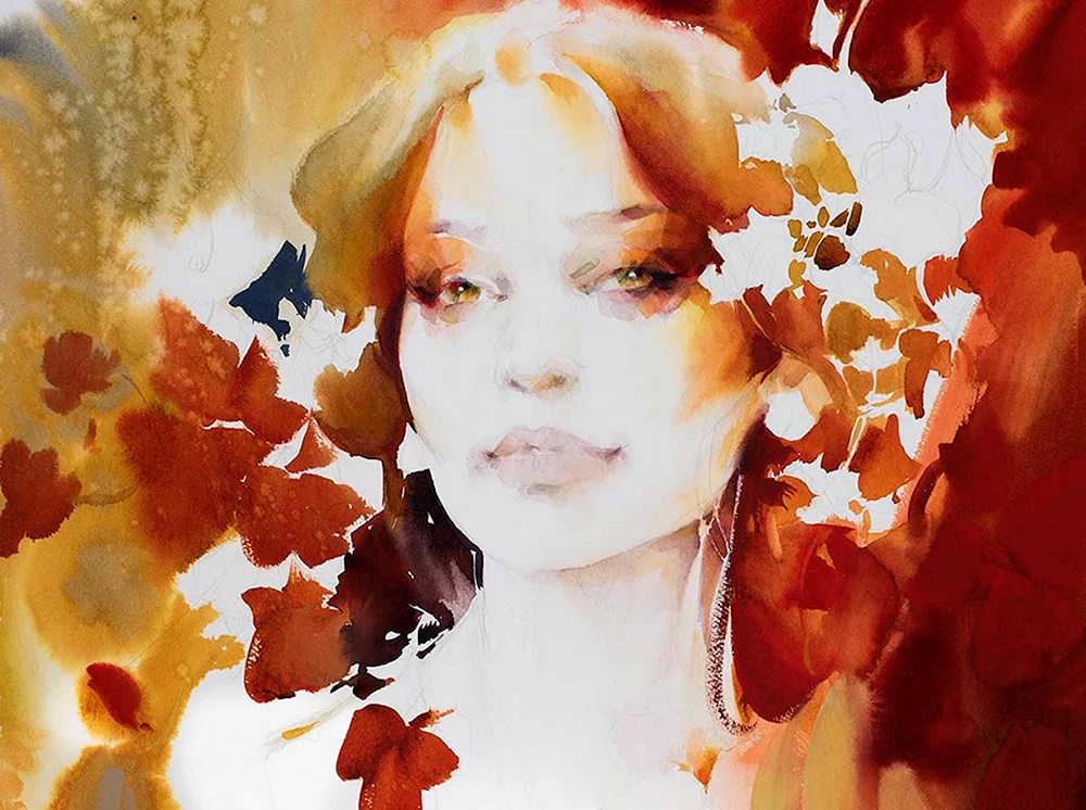Viktoria Prishedko Aquarell Frau