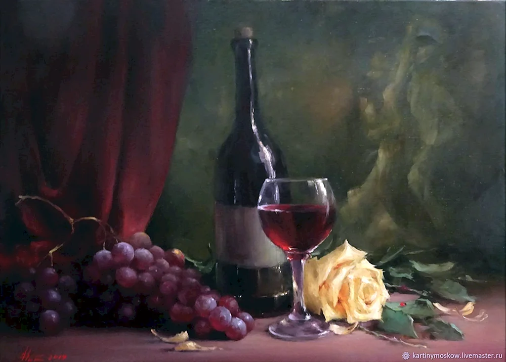Robert Hubert Weinstillleben Granatapfel