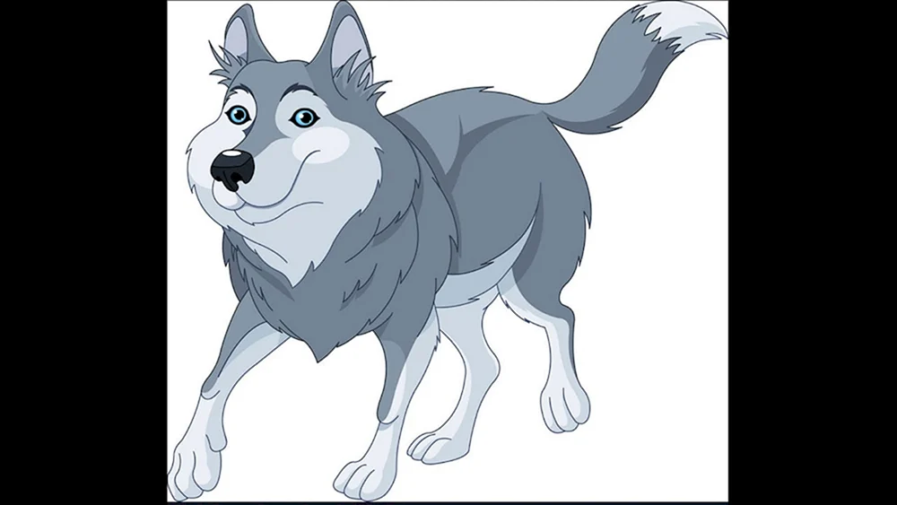 Wolf Cartoon grauer Wolf