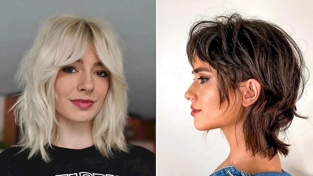 Kaskadenfrisur für lange Haare mit Pony