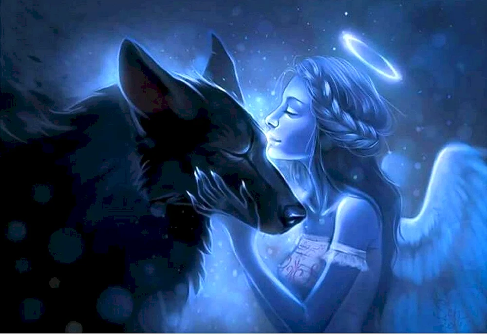 Wolf und Mädchen