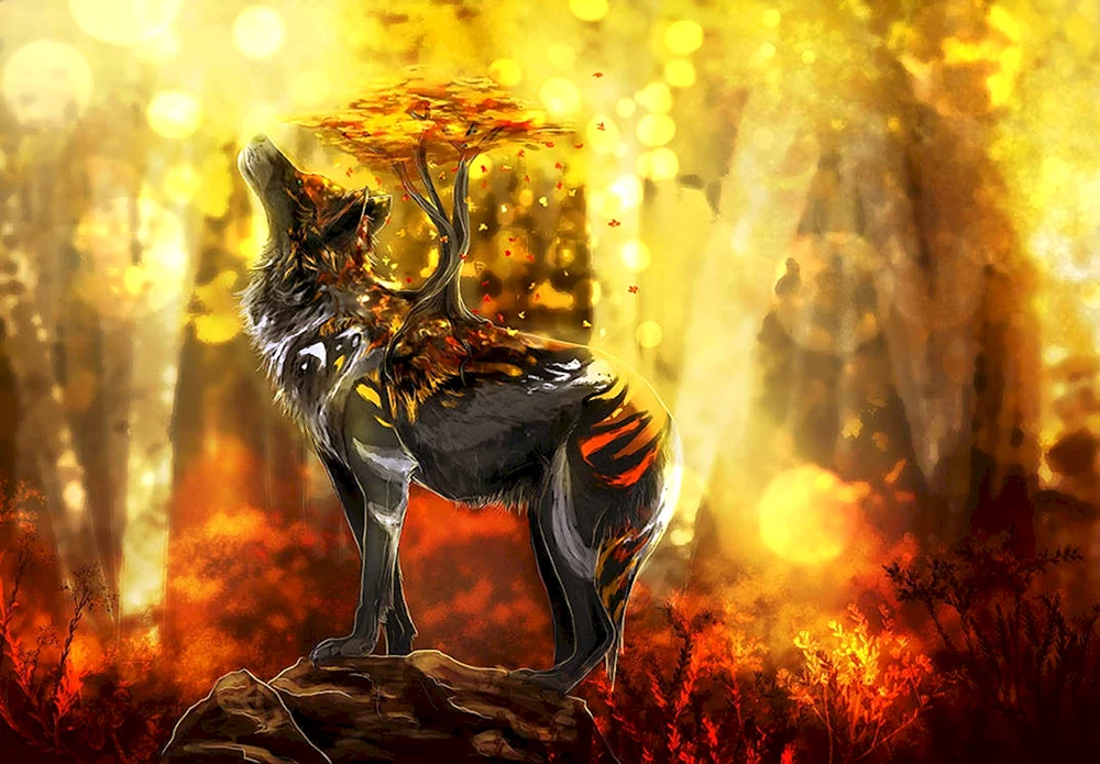 Mystische Wölfe