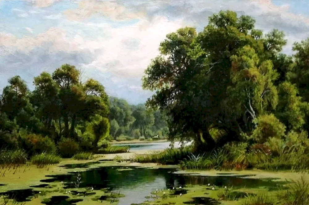 Volkov Efim Efimovich bewachsener Teich