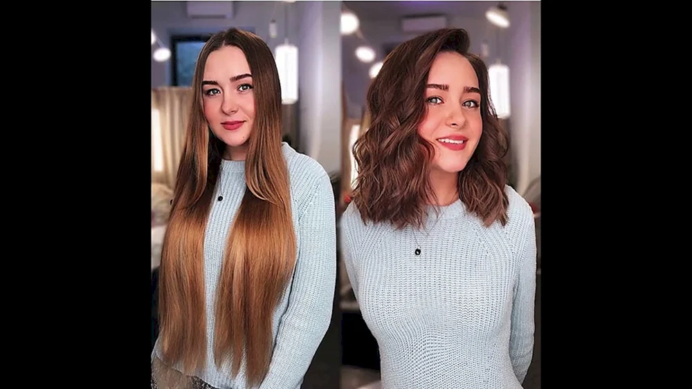 Gestufter Haarschnitt. Langer bob
