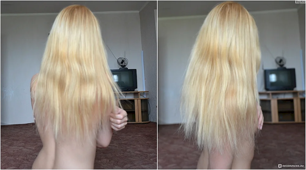 gebleichtes Haar nach dem Blondieren