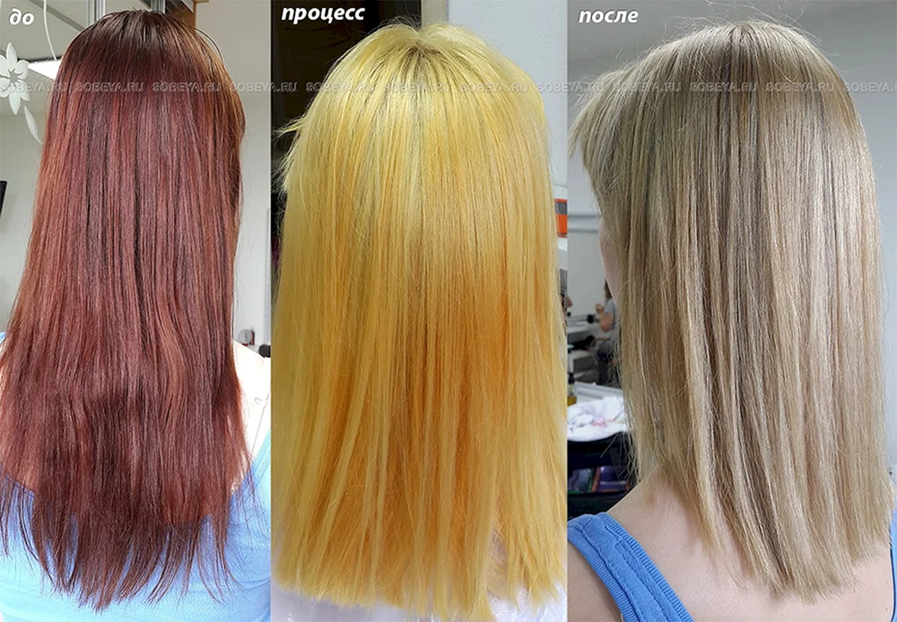 gebräuntes Haar nach Blondierung