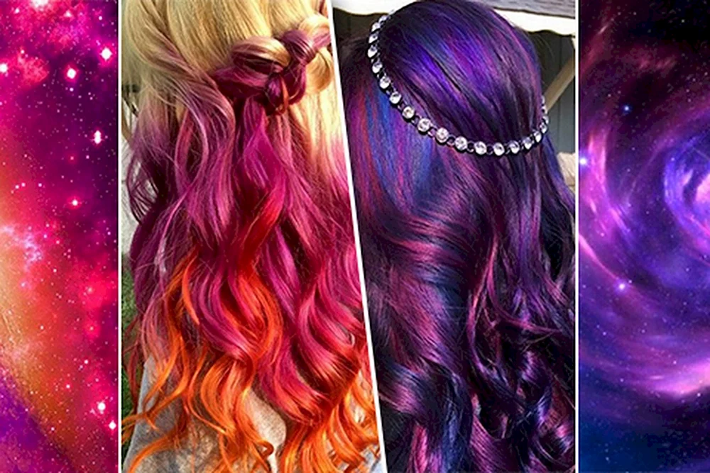 Mädchenfrisuren in Weltraumfarben