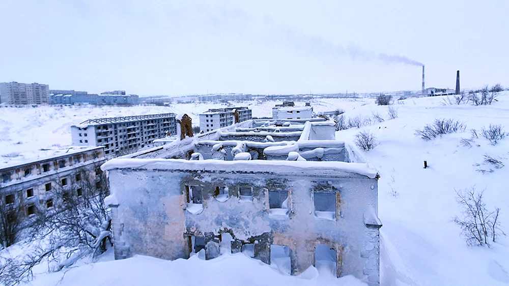 Vorkuta halbverlassene Stadt