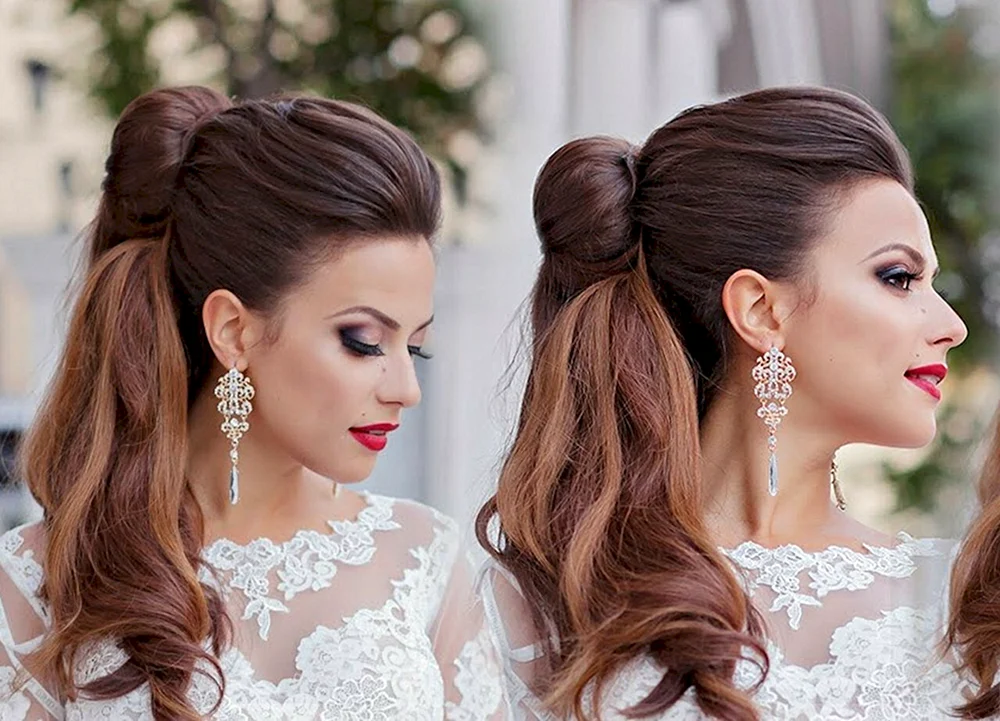 Abendfrisuren für mittleres Haar. Haare