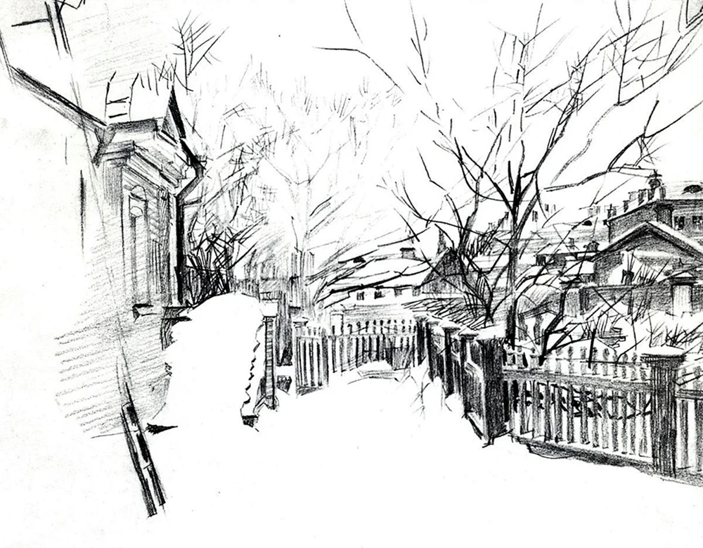 Vrubel-Hof im Winter