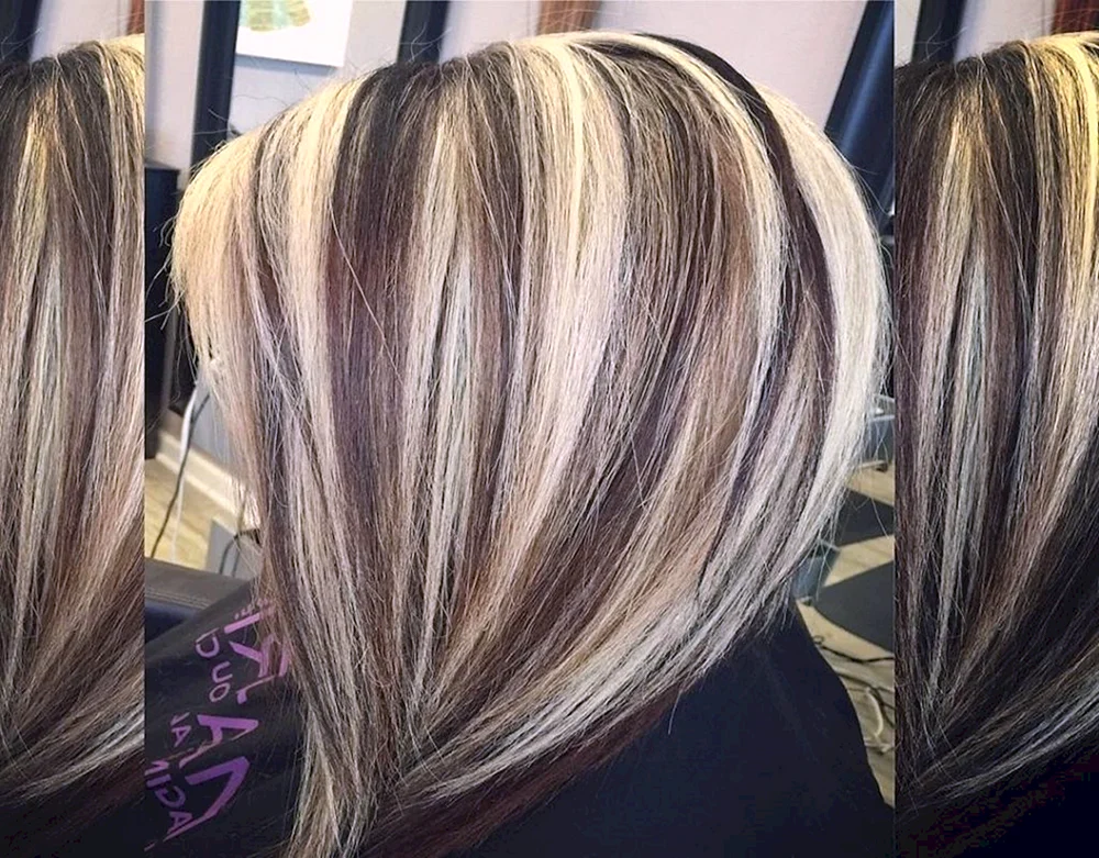 Stripe kare blonde balayage