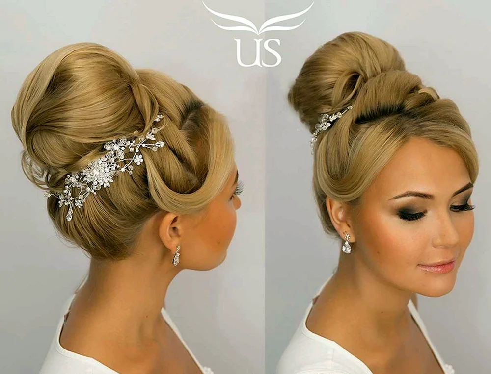 Hohe Abendfrisuren für mittleres Haar