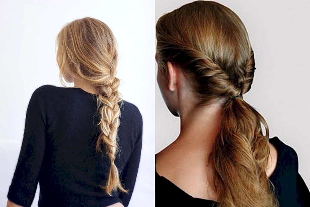 Schrittweise Frisuren für mittleres Haar