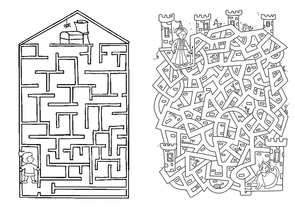 Labyrinth-Aufgabe für Kinder 5-6 Jahre