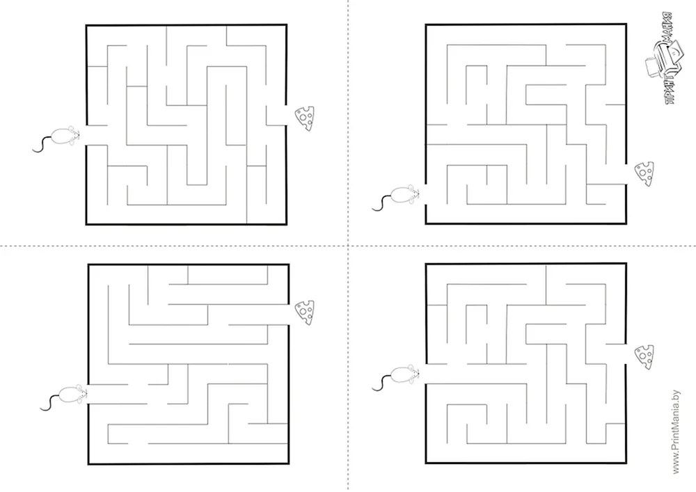Labyrinth-Aufgaben für Kinder 4-5 Jahre