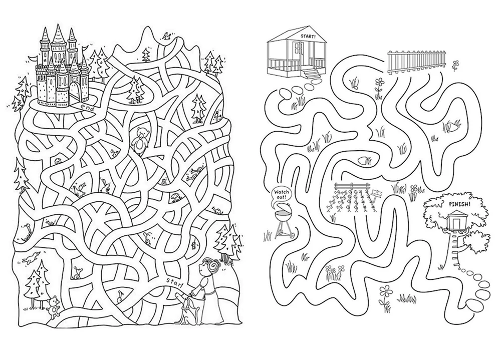 Labyrinth-Aufgaben für Kinder 5-6 Jahre