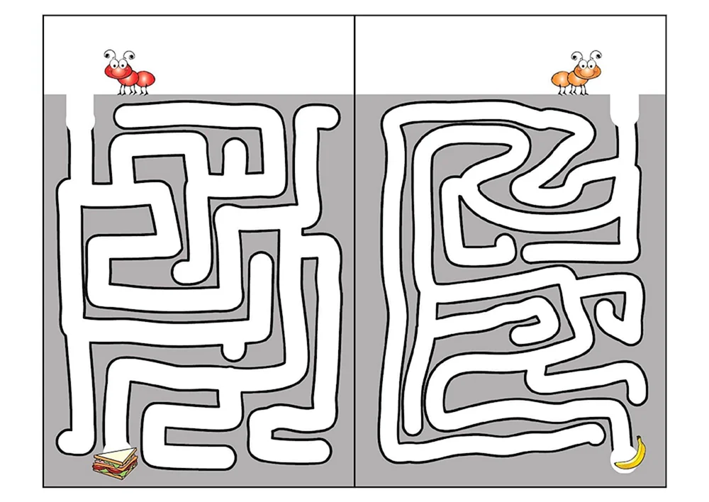 Labyrinthaufgaben für Kinder 5-6 Jahre