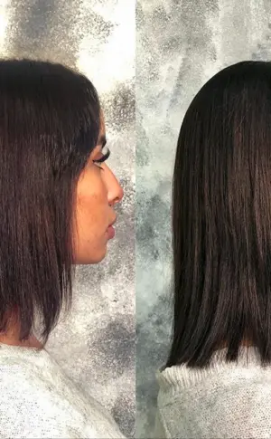 Verdichtung der Haarverlängerung mit einem Bob
