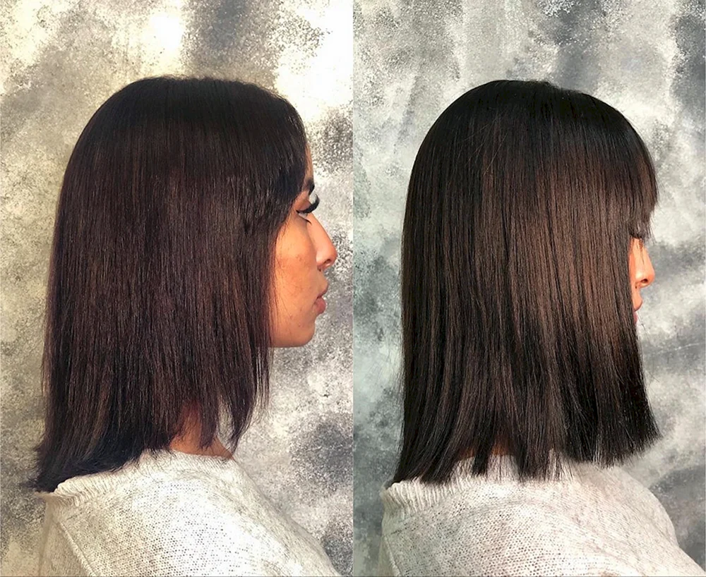 Haarverdichtung mit Bobverlängerung