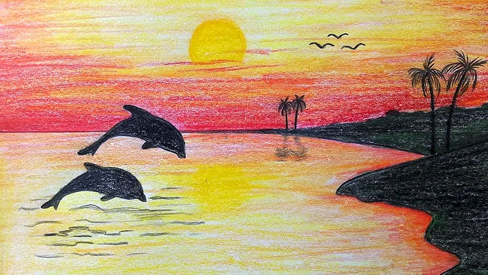 Sommerlandschaft Zeichnung