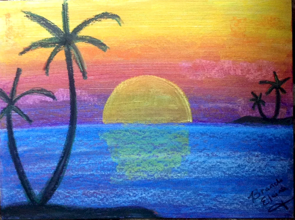 Sonnenuntergang Bleistiftzeichnung
