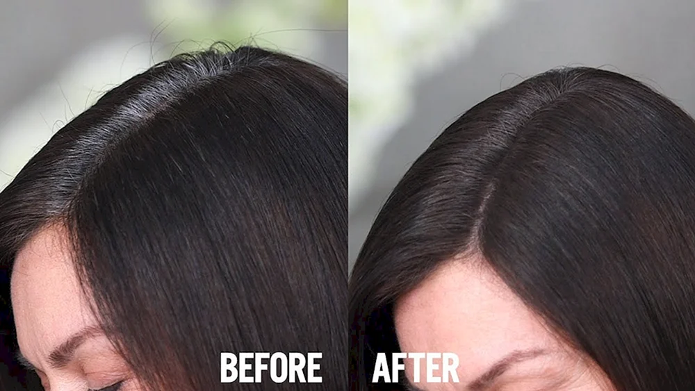 Graue Haare auf dunklem Haar zurückkämmen