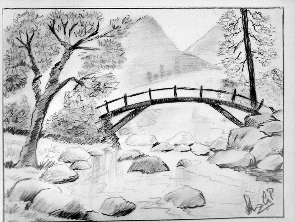 Natur in Bleistift