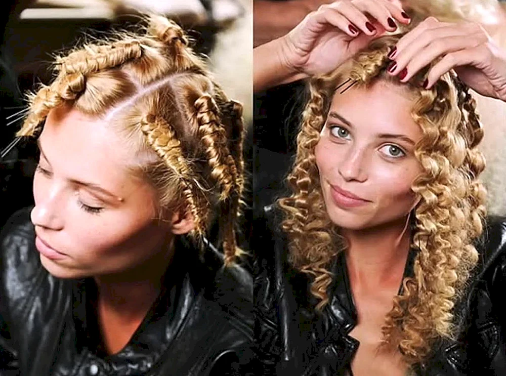 Wasserfallfrisur mit Locken