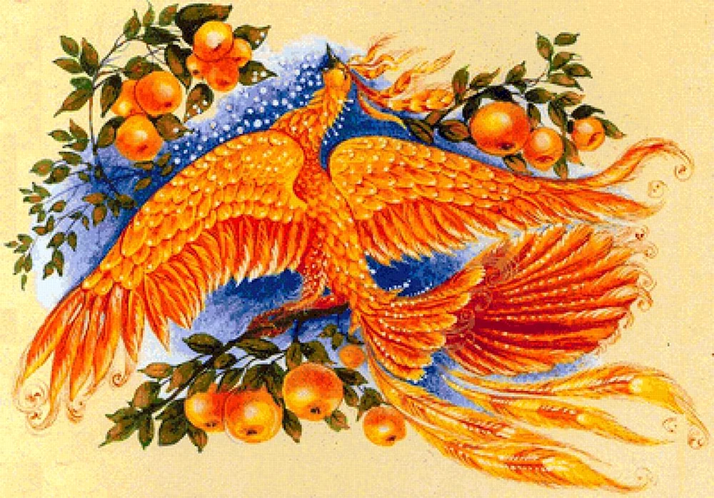 Konek Glöckner Feuervogel Feuervogel Feuervogel Feuervogel Feuervogel Vogelillustration von Nikolai Kochergin