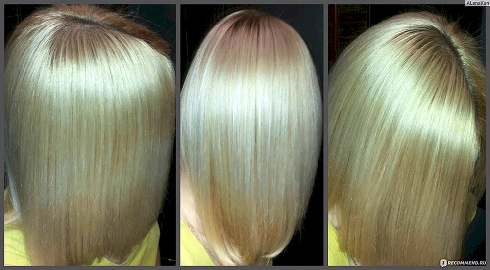 Perlenblond Foto vor und nach dem Färben