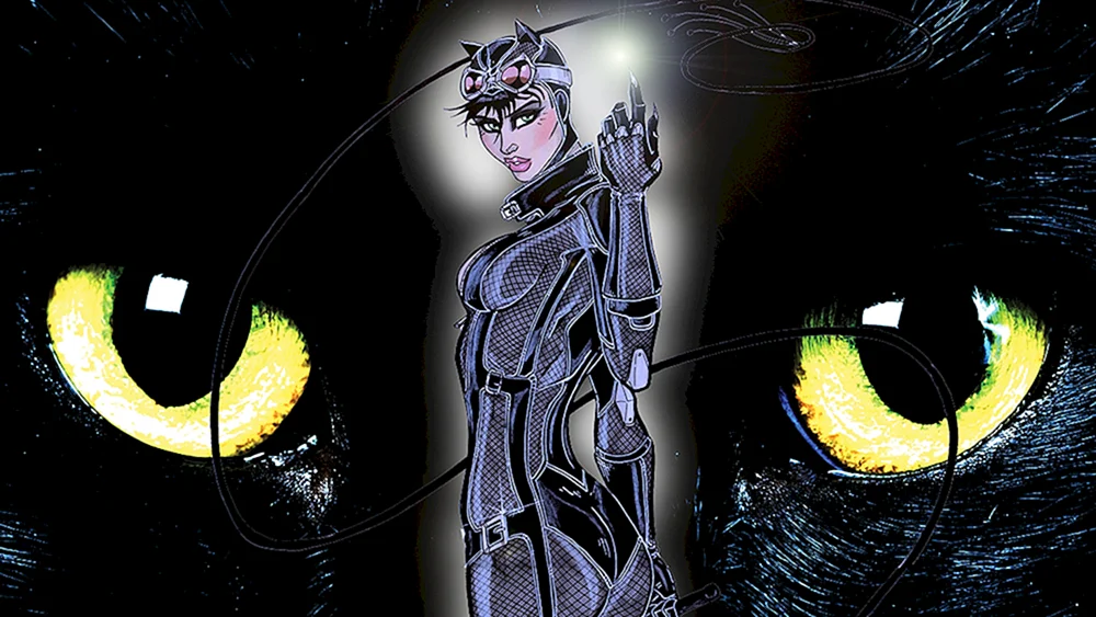 Frau mit einer Katze. Catwoman