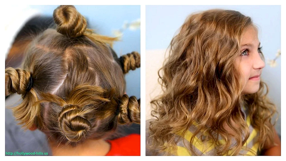 Locken auf mittlerem Haar mit einem Lockenstab