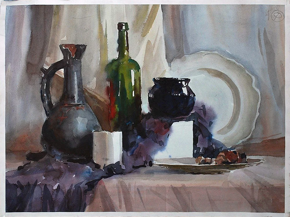 Malerei Akademie der Schönen Künste Repin Komposition A la Prima lassirovka Makhnev Yuri Aquarell Stillleben Malerei Akademische Stillleben Malerei Aquarell Aquarell Stillleben Malerei Elena Bokareva Akvara Glänzende Akademische Malerei