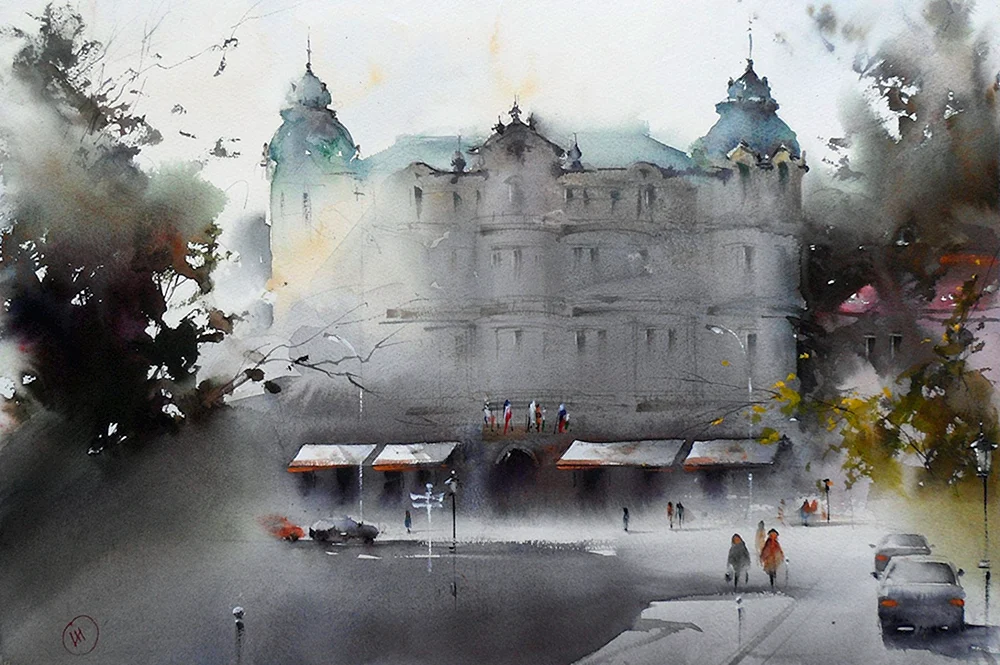 Aquarell Malerei von Ilya Ibryaev