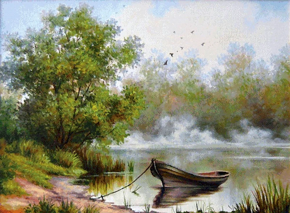 Belchev Gemälde von Bergen mit Acryl