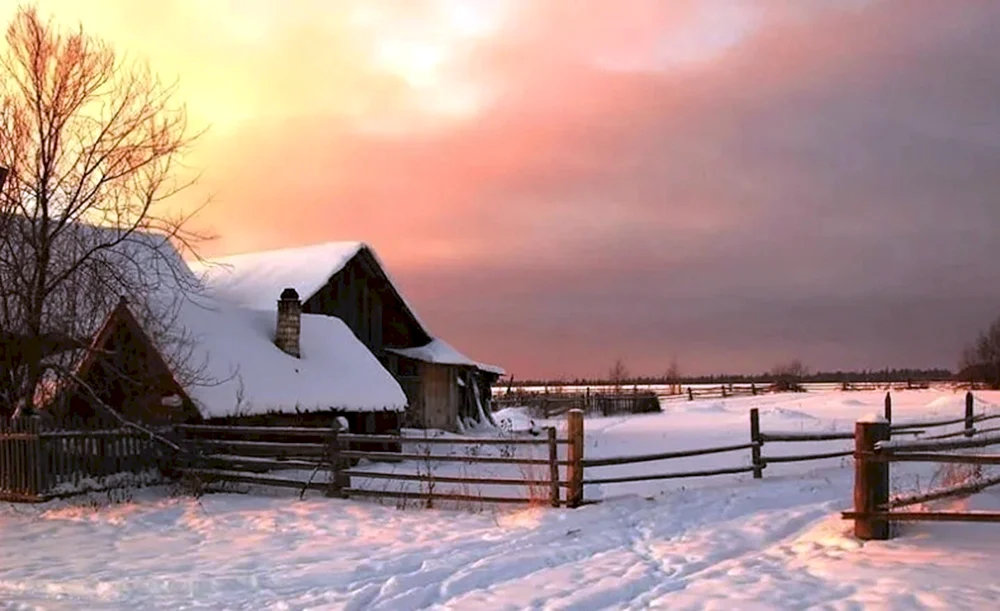 Winter im Dorf