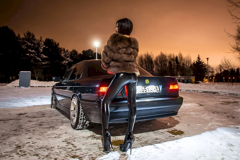Winterfoto-Set mit Auto