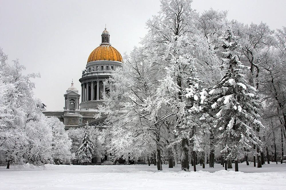 Winter St. Isaakskathedrale in St. Petersburg